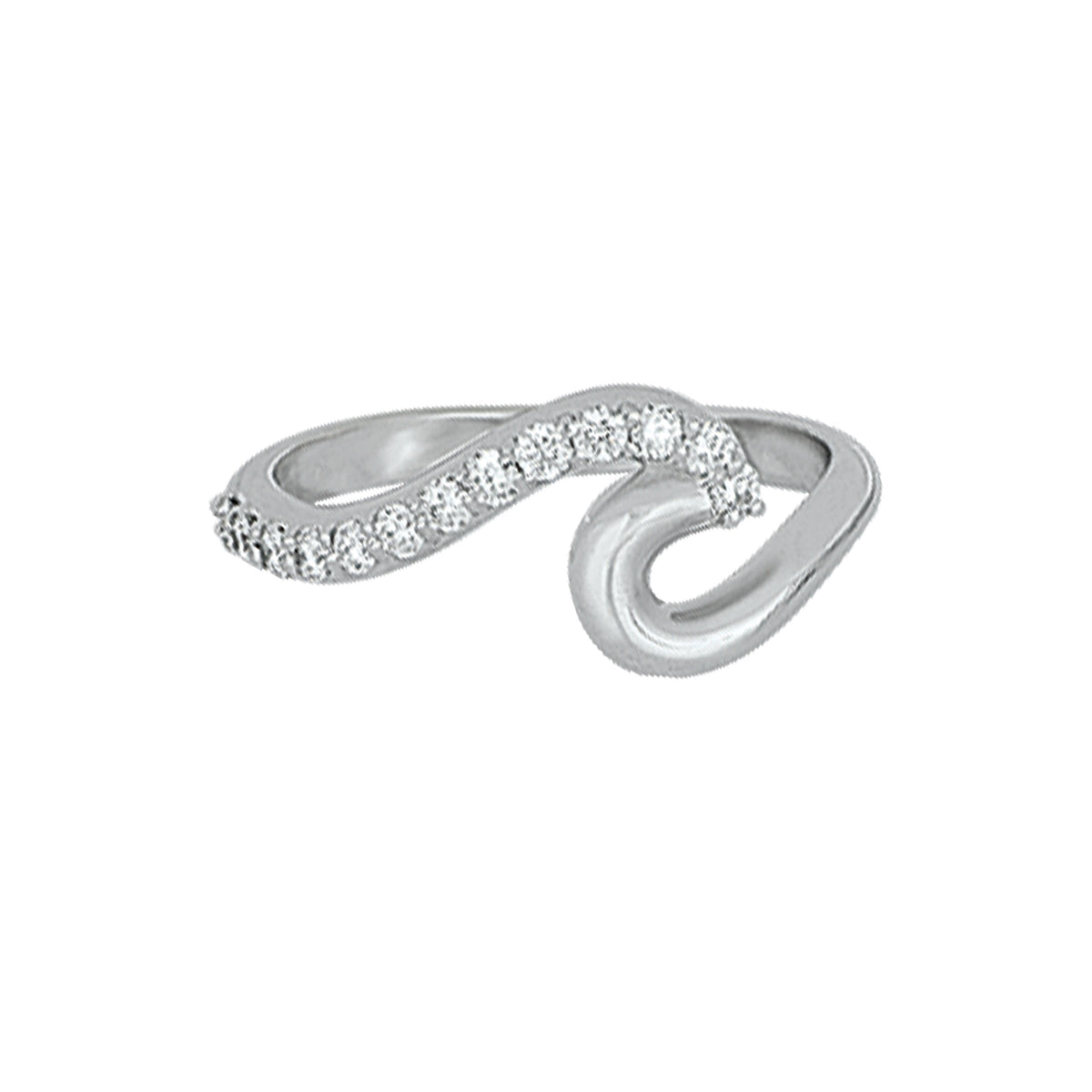 White gold store wave ring