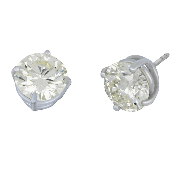 14k White gold 4 prong Diamond Studs (14W 4PRNG 2D=5CTW MN/VS STUD ER)