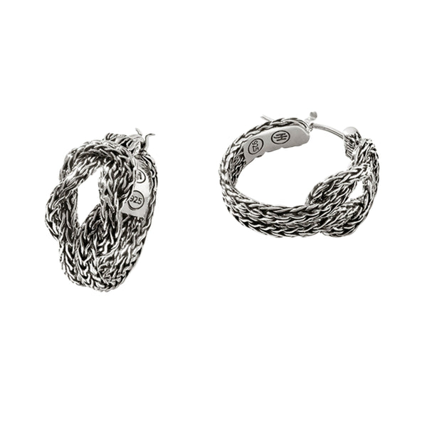 Love Knot Silver Hoop Earrings (Dia 17mm)