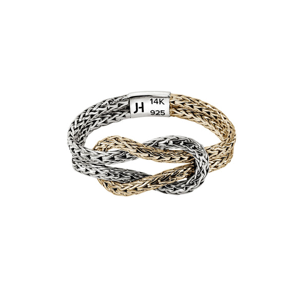 Love Knot 14k Gold & Silver 1.8mm Chain Ring