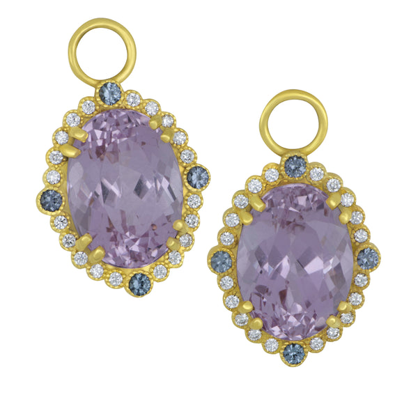 Erica Courtney 18k Yellow Gold Kunzite=15.33TW Spinel=.32TW D=.30TW Earrings