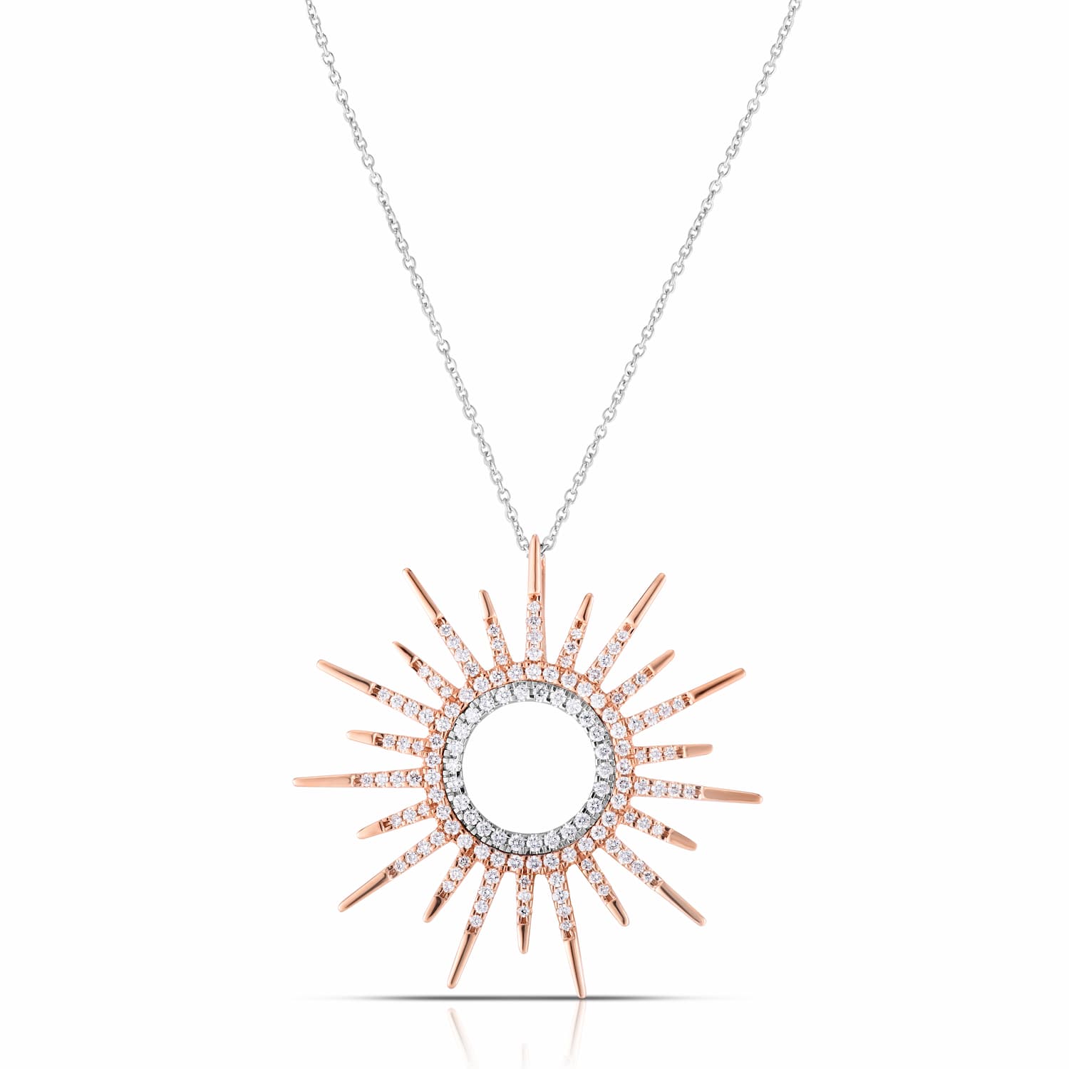 Roberto Coin 18K Rose Gold Diamond and Sapphire Necklace - 16KG1A