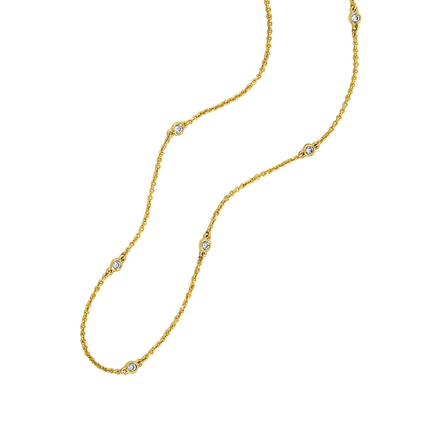 14k Yellow and White Gold Diamonds by the Yard 8-Station Necklace 20