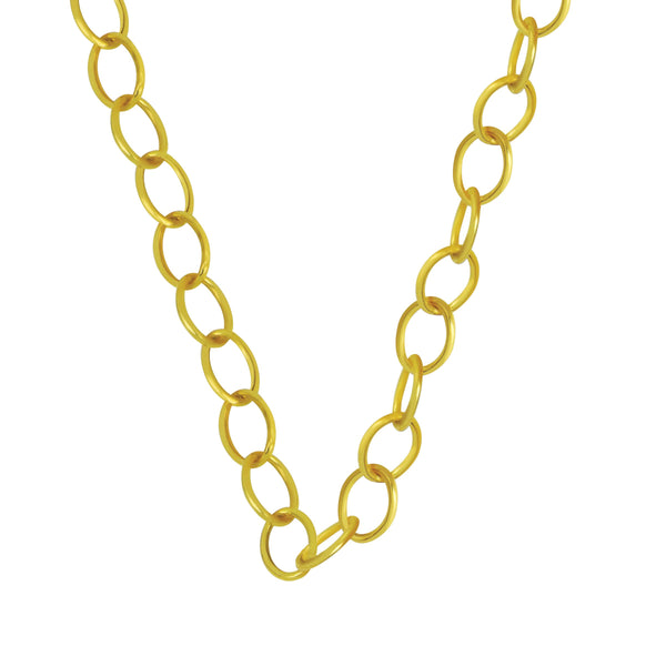 Syna 18 karat yellow gold medium oval link chain 30