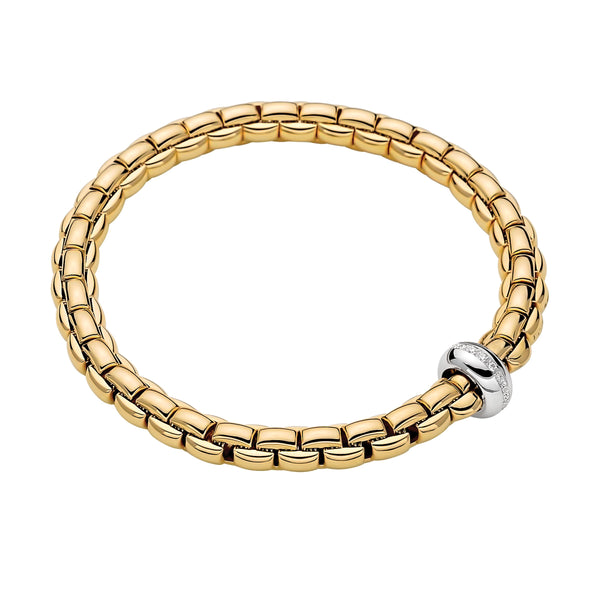 Fope 18 karat yellow and white gold Eka Flex'it Diamond Rondel Bracelet, D=0.13tw