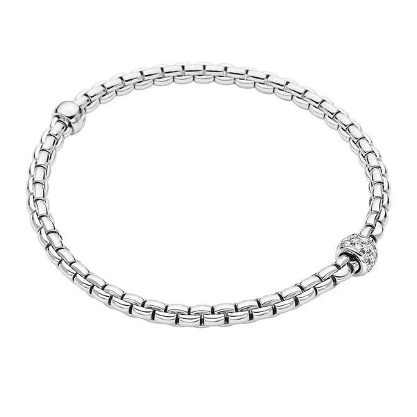 Fope 18 karat white gold Eka Flex'it Diamond Rondel Bracelet, D=0.19tw