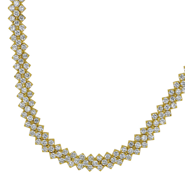 18 Karat Yellow Gold 16" Diamond Necklace, 331Dias=9.93tw HI/VS-SI