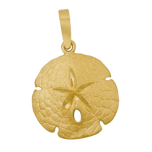 14k Yellow Gold 20mm Sanddollar Pendant