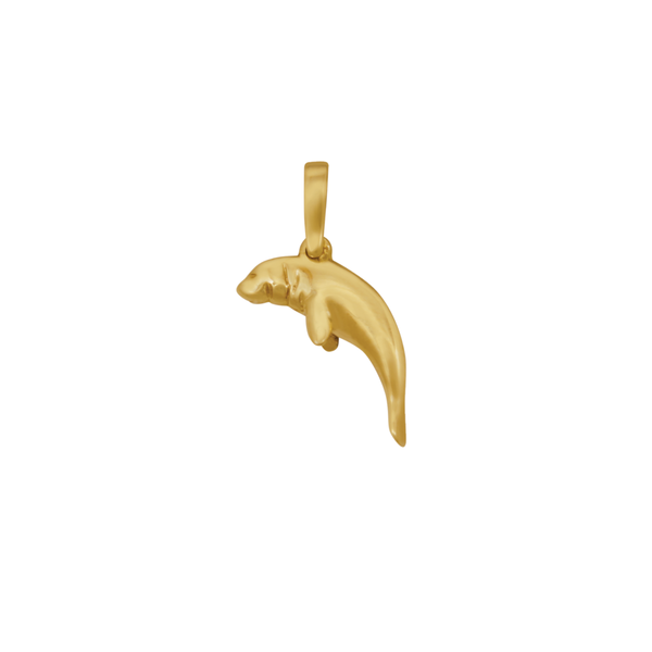 14k Yellow Gold Small Manatee Pendant