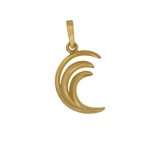 14k Yellow Gold Open Wave Pendant