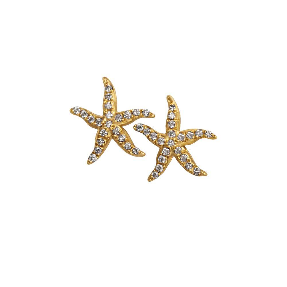 Tiny Diamond Starfish Earrings – CJ Inc.