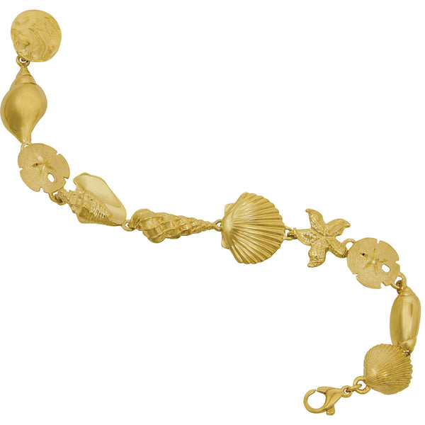 14k Yellow Gold Large Sealife Bracelet