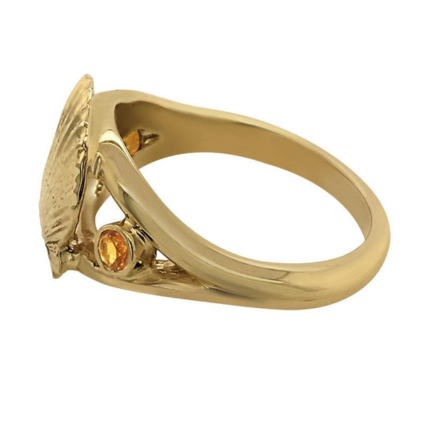 11 November "Birthshell" 14k Yellow Gold Ring: The Scallop Shell with Citrines