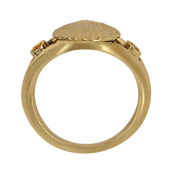 11 November "Birthshell" 14k Yellow Gold Ring: The Scallop Shell with Citrines