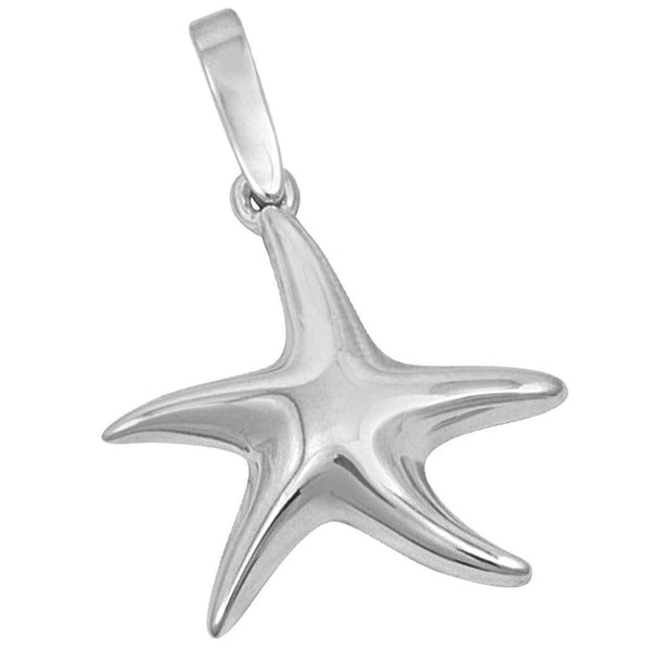 Sterling Silver Shiny Starfish Pendant