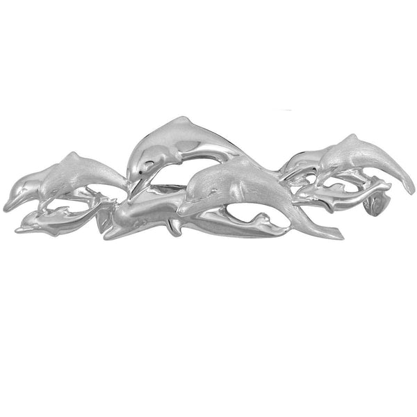 Sterling Silver 9 Dolphin Collage Slide