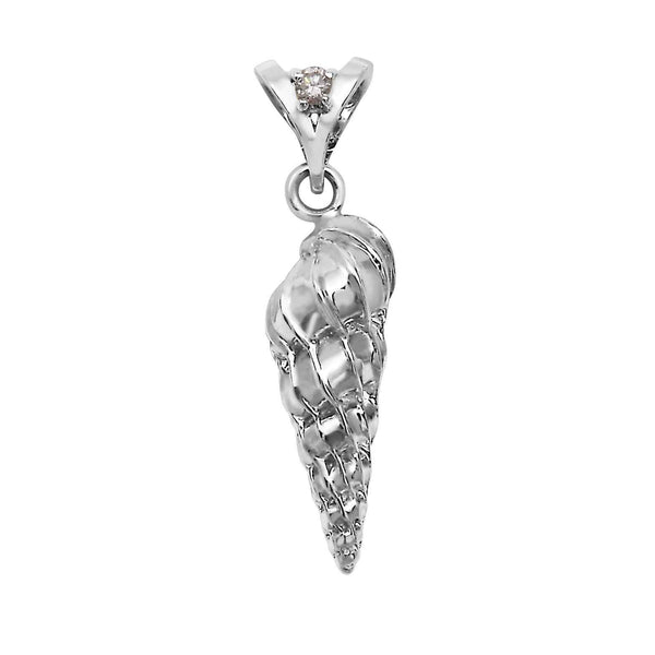 04 April "Birthshell" Sterling Silver Pendant: The Wentletrap Shell with Diamond