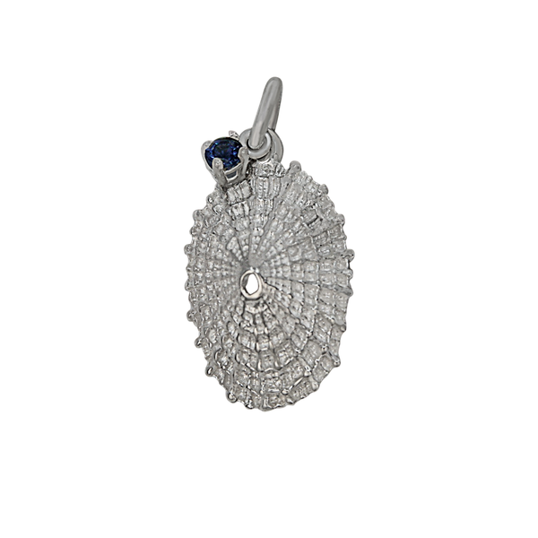 09 September "Birthshell" Sterling Silver Charm: The Limpet Shell with Sapphire