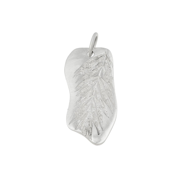 Sterling Silver Palm Tag "Tropical State of Mind" Pendant