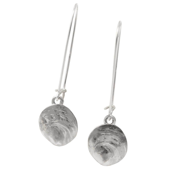 Sterling Silver Small Jingle Shell Kidney Wire Earrings