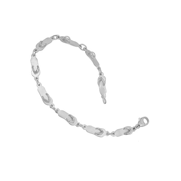 Sterling Silver Small Single "Sanibel Sandals" Bracelet