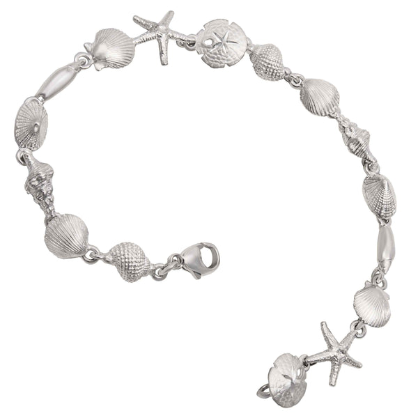 Sterling Silver 8" Tiny Sealife Bracelet