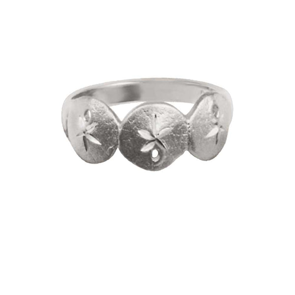 Sterling Silver Triple Sanddollar Ring, Size 6