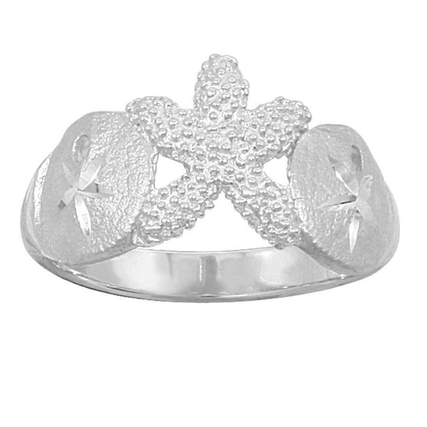 Sterling Silver Starfish & Sanddollar Ring