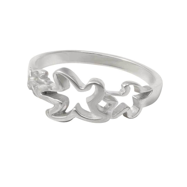 Sterling Silver Small Triple Tanline Starfish Ring