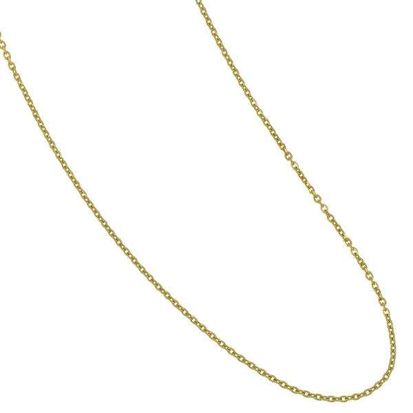 14 Karat Yellow Gold 16-18" Adjustable 1.1mm Diamond Cut Cable Link Chain