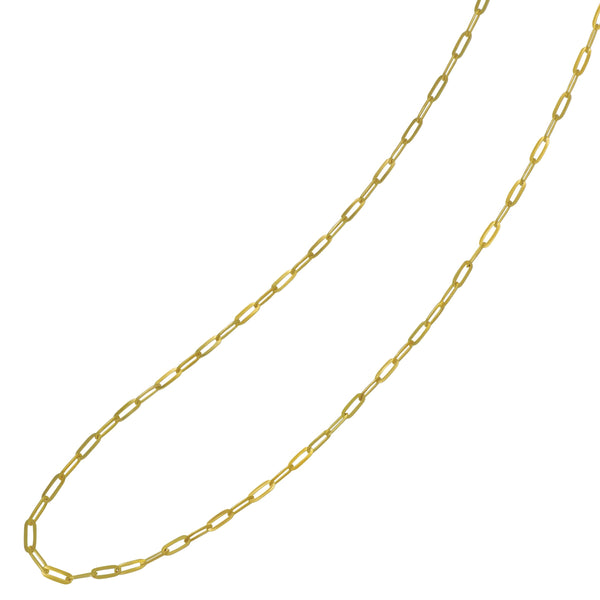 14k Yellow Gold 1.2mm Paperclip Chain 24" Adjustable