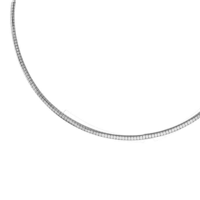 Sterling Silver 3mm Domed Omega Necklace 18