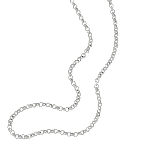 Sterling Silver Rhodium 18" 1.9mm Rolo Chain