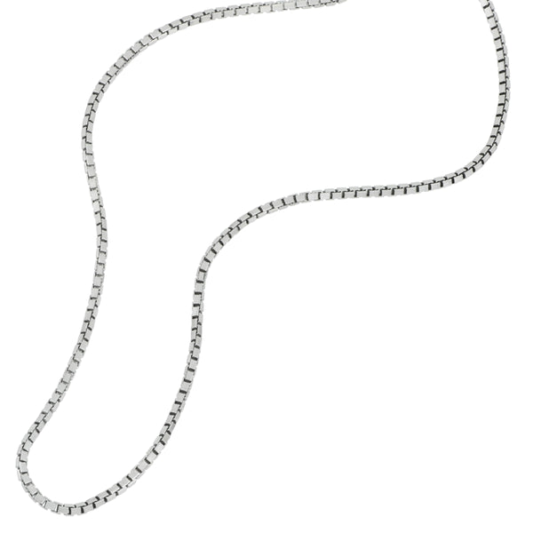 Sterling Silver 18" Rhodium 1.1mm Octava Box Chain