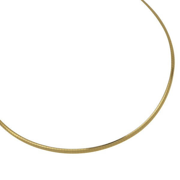 Sterling Silver/14k Yellow Gold 3mm Reversable Omega Necklace 18"