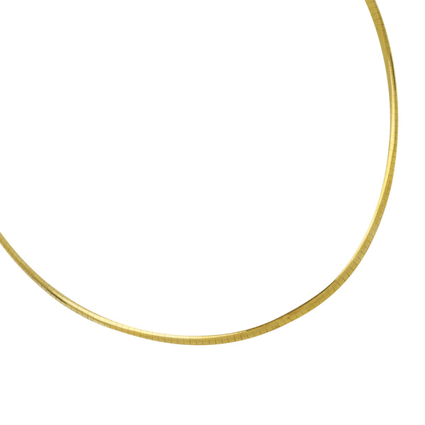 Sterling Silver/14k Yellow Gold 3mm Reversable Omega Necklace 18