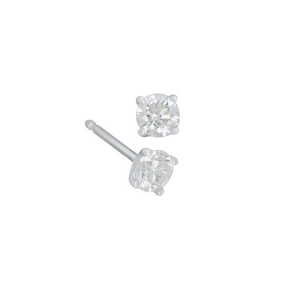 14k White Gold 4-Prong Diamond 0.40ctw IJ/SI2-I1 Stud Earrings