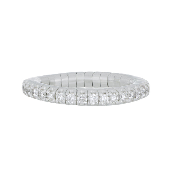 14k White Gold 36 Round Diamonds 0.80ctw GH/SI Eternity Flexible Band Size 6-8