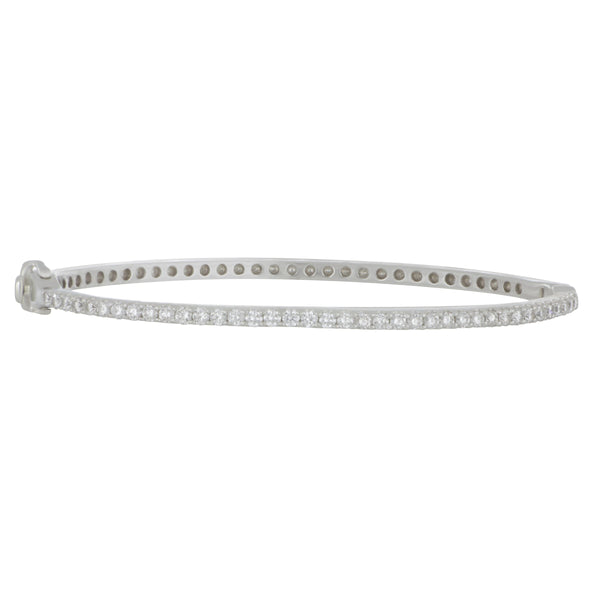 14k White Gold 1-Row Diamond Bangle Bracelet 1.15ctw HI/SI