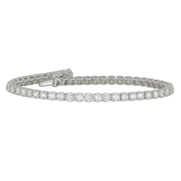 14k White Gold 4-Prong Diamond 7.20ctw GH/SI Line Bracelet 7"