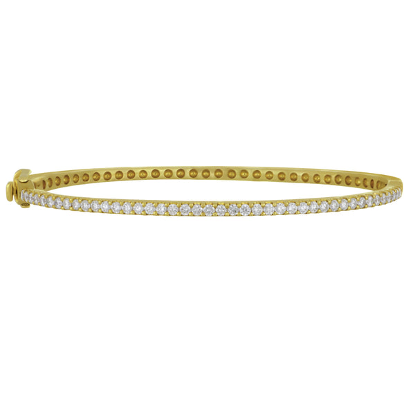 14k Yellow Gold 1-Row Diamond 1.10ctw GH/SI Bangle Bracelet